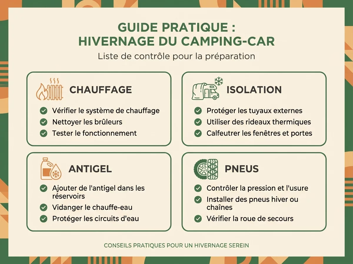 Checklist preparation hivernale camping-car